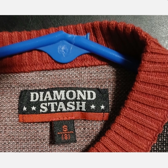 Diamond Stash Long Sleeve Boys Size S8 Knitted Red,black,white,grey - Picture 2 of 5